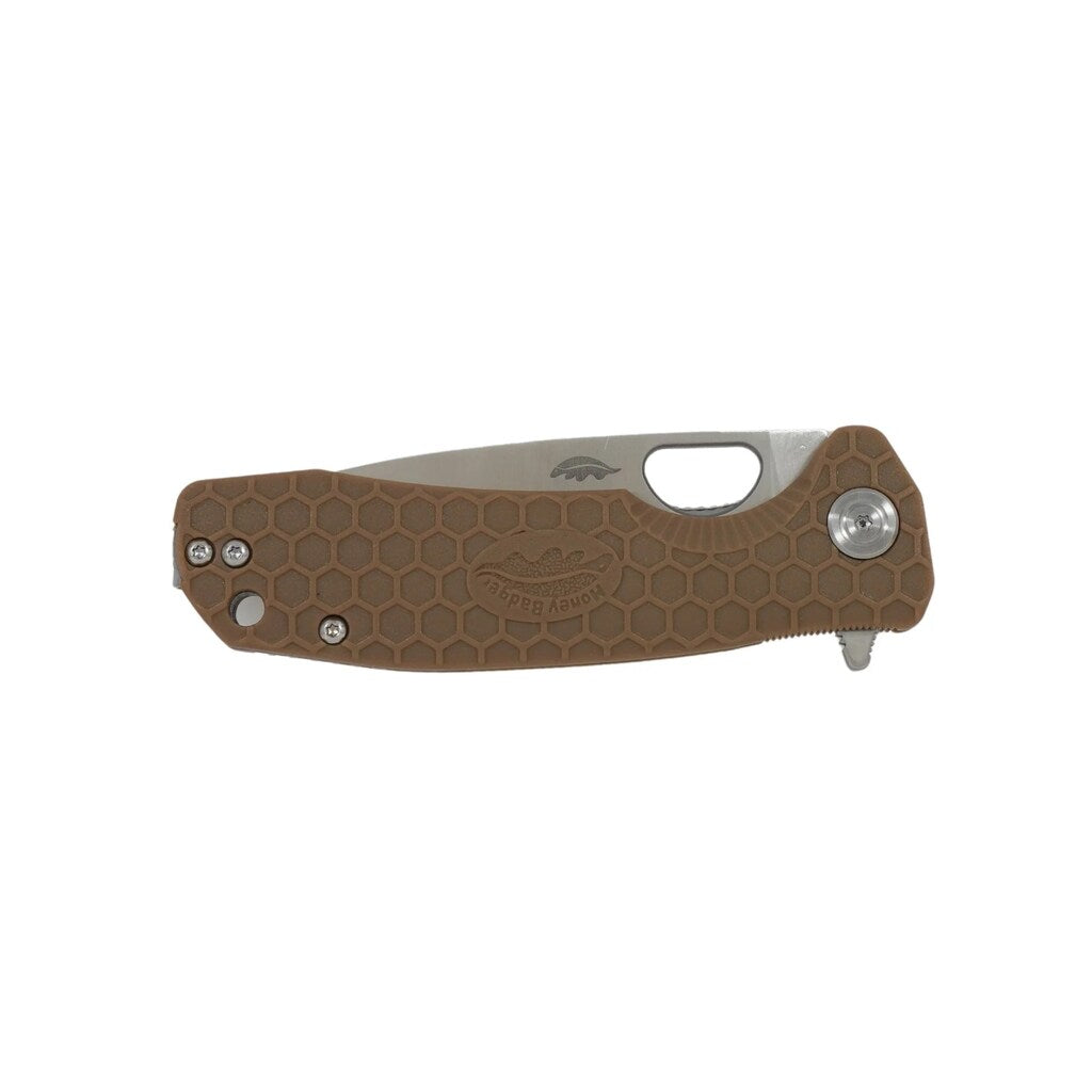 Nóż składany Honey Badger Drop-Point Flipper Small 8Cr13MoV - Tan
