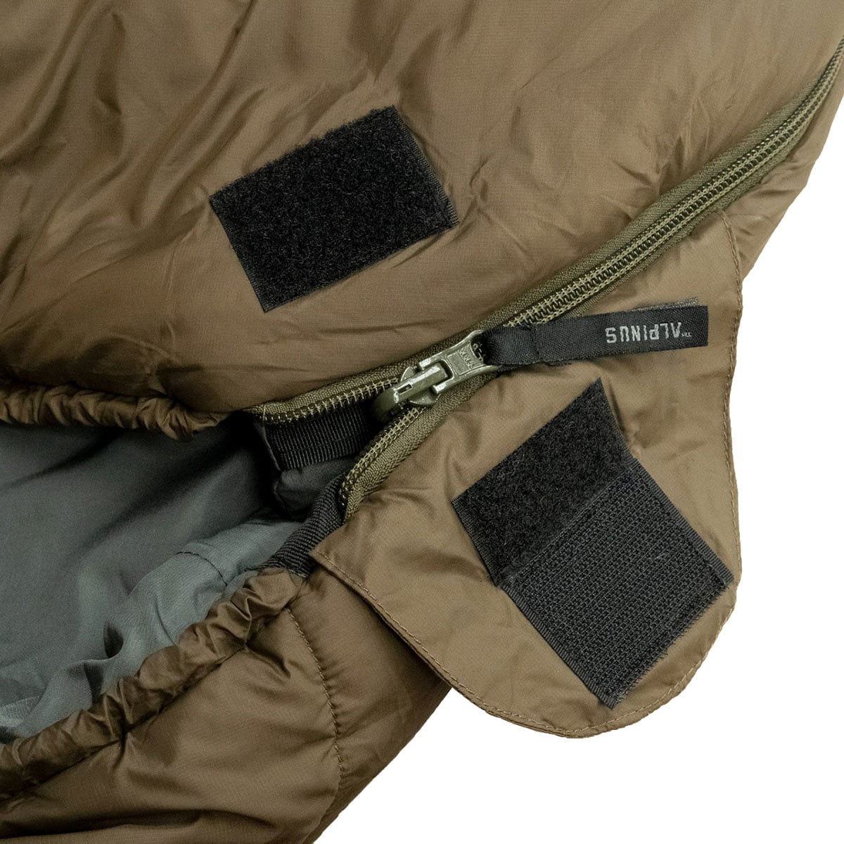 Śpiwór Alpinus Survival 1300 Oliwkowy - lewy