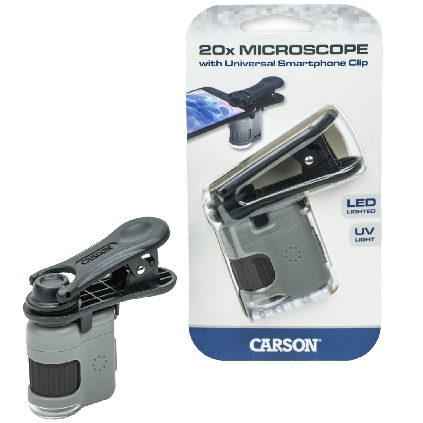 Mikroskop kieszonkowy Carson MicroMini 20x z klipsem do smartfona