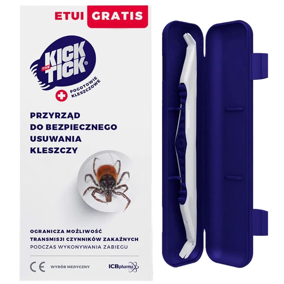 Kleszczołapka Kick the Tick z etui - White/Blue