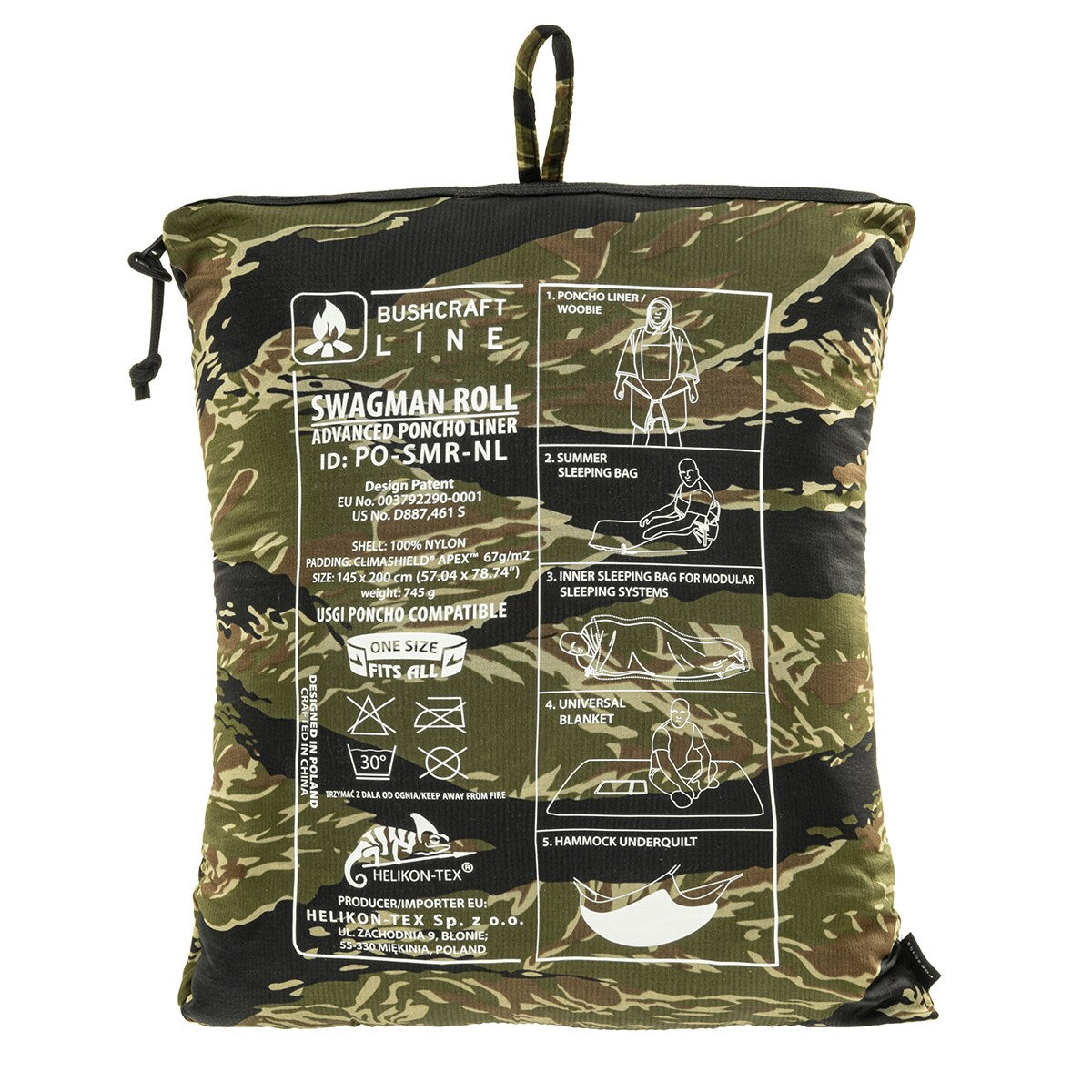 Ponczo Helikon Swagman Roll Climashield Apex z funkcją śpiwora - Tiger Stripe