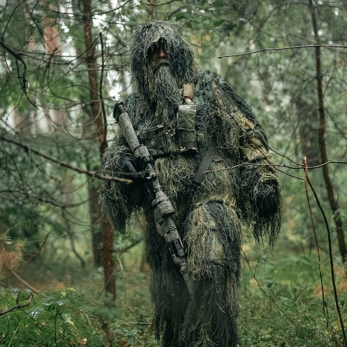Strój maskujący Mil-Tec Ghillie Suit "Anti Fire" - Woodland