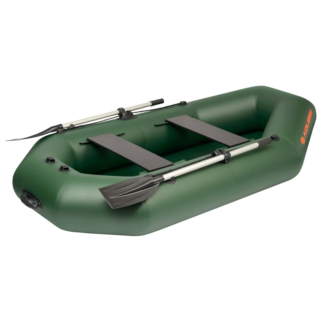 Ponton Kolibri K-240T z podłogą rolowaną i pawężą do silnika - Green