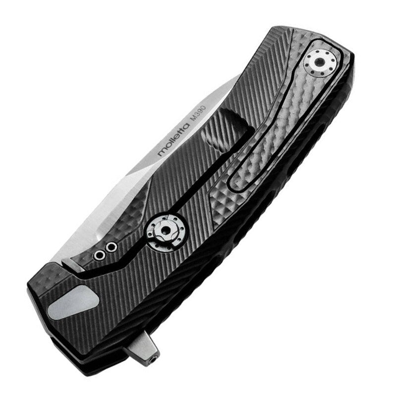 Nóż składany LionSteel ROK Aluminium Black