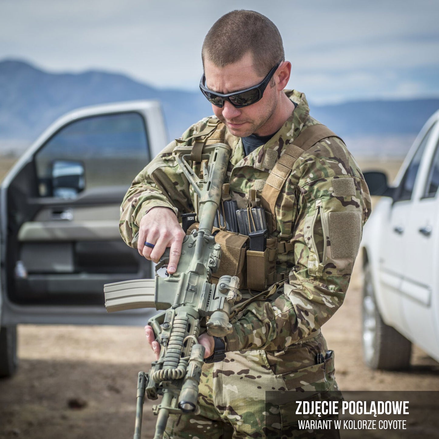 Kamizelka taktyczna typu Chest Rig Helikon Competition MultiGun - Adaptive Green