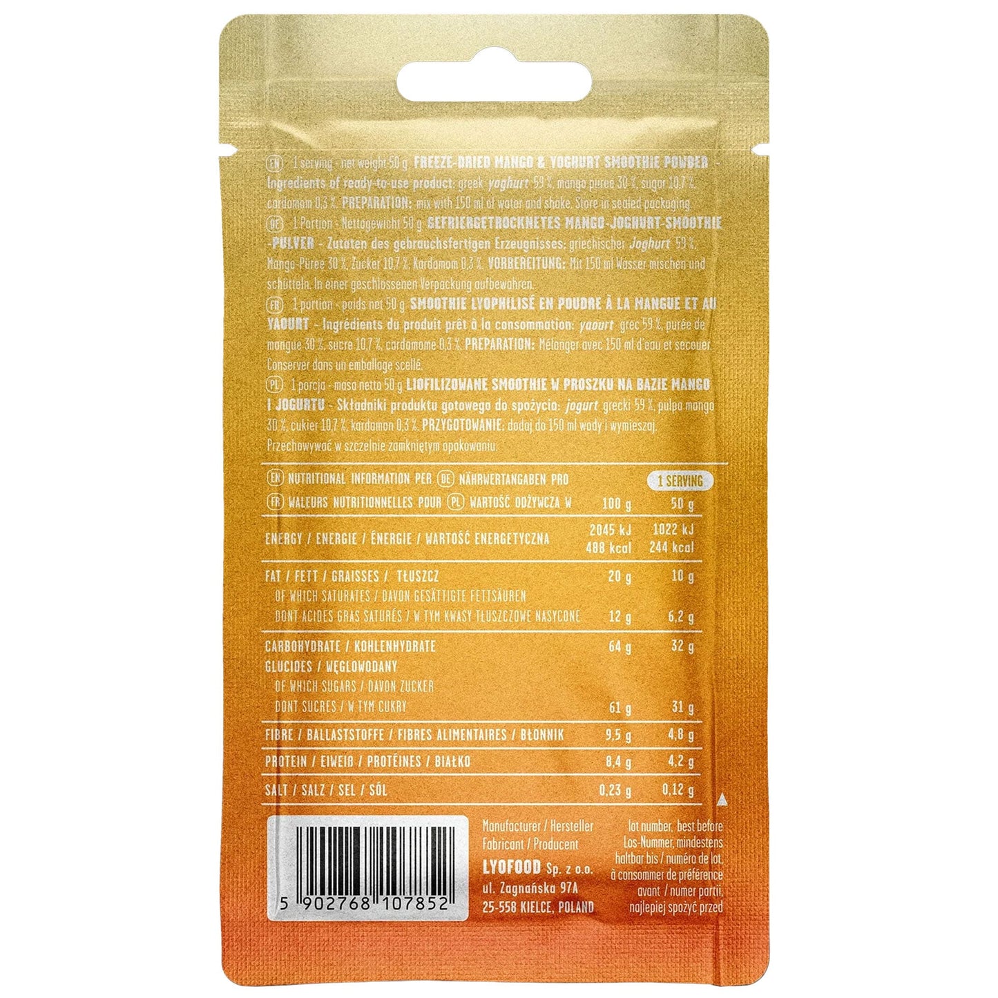 Żywność liofilizowana LYOFOOD Smoothie Mango Lassi 50 g