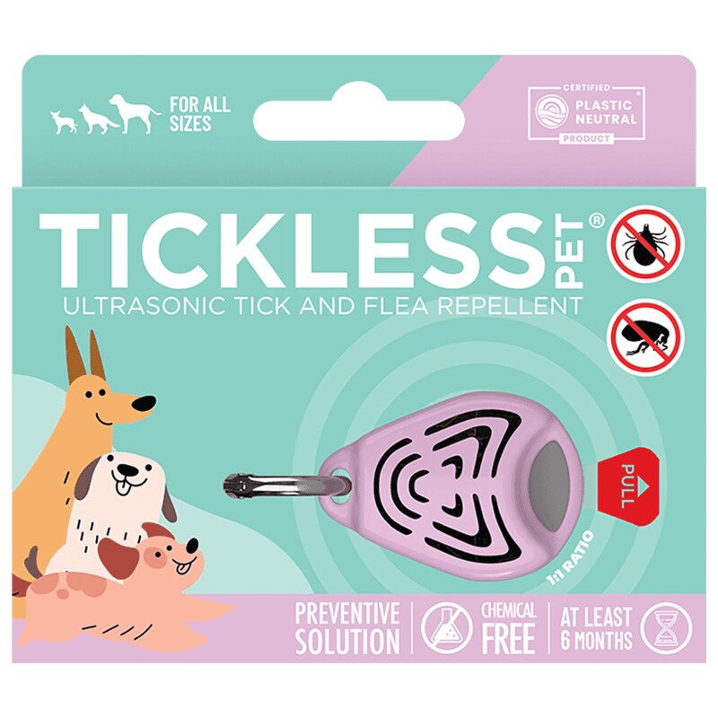 Ultradźwiękowa ochrona przed kleszczami TickLess Pet - dla zwierząt - Pink