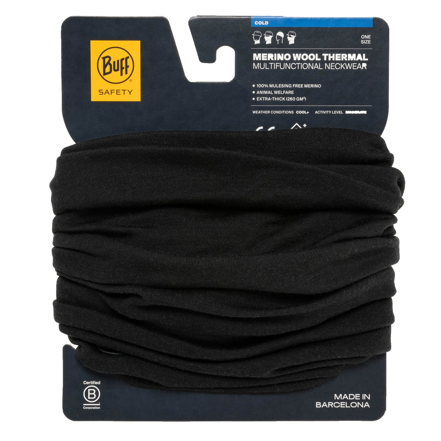 Chusta ochronna Buff Safety Merino Wool Thermal - Black
