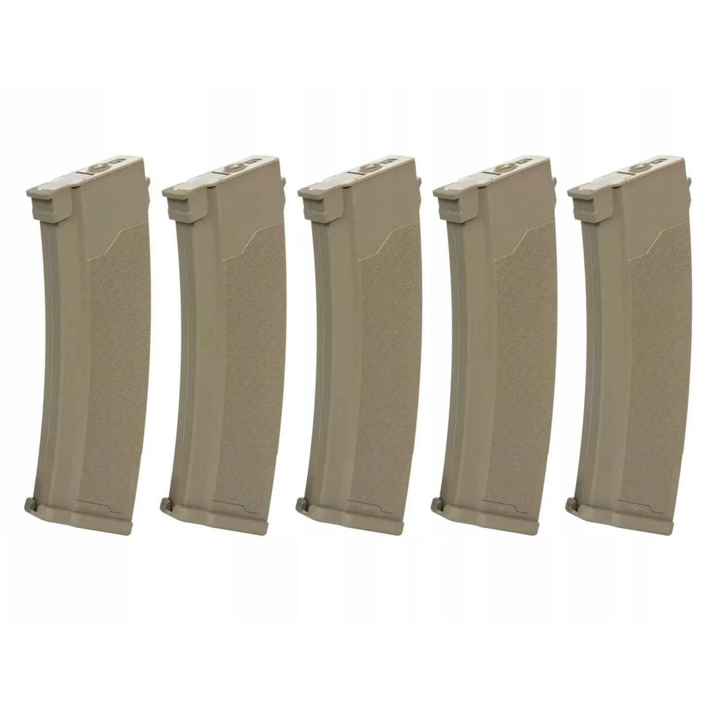 Zestaw 5 magazynków Hi-Cap Specna Arms S-Mag do replik z serii J - Tan