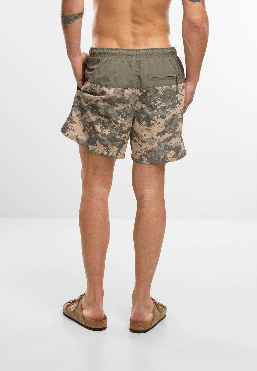 Szorty kąpielowe Brandit Swimshort Basic - Olive/AT-Digital