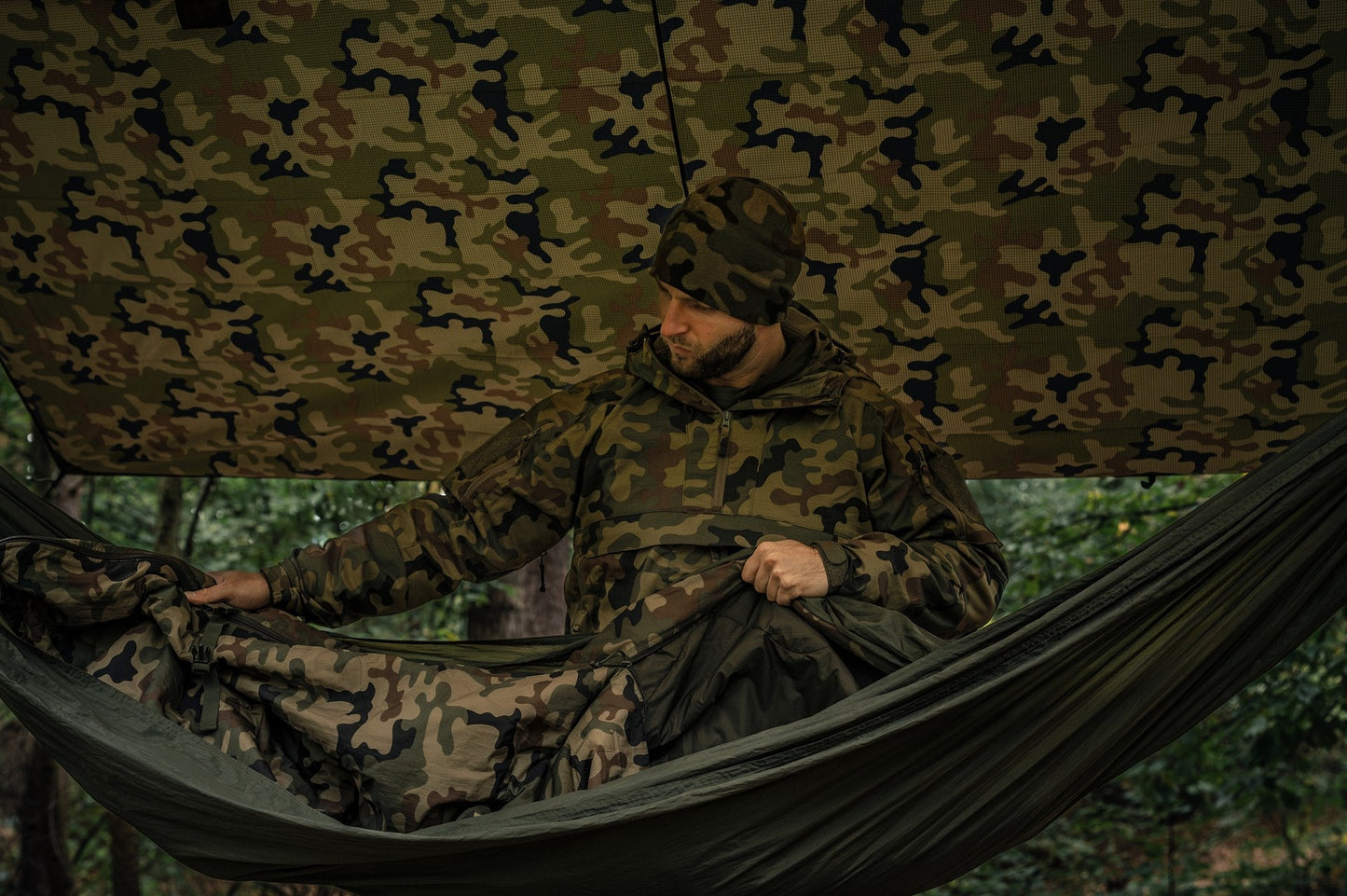 Płachta biwakowa Helikon Supertarp Small - wz.93 Pantera PL Woodland