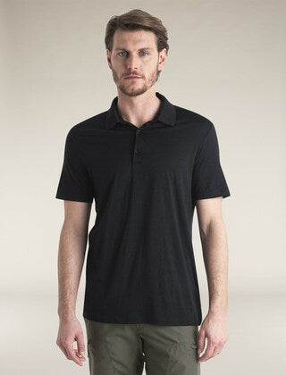 Koszulka polo Icebreaker Merino 150 Tech Lite - Black
