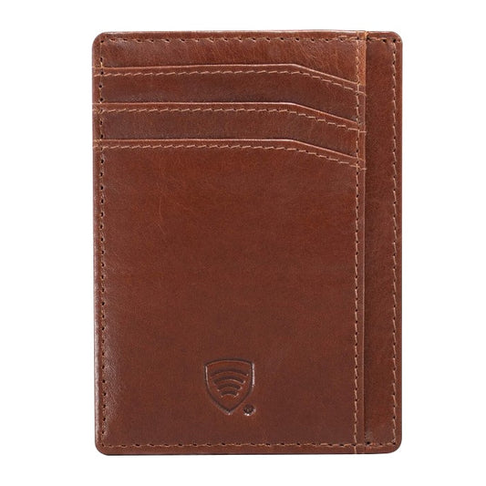 Skórzane etui ochronne RFID Stop Koruma na kartę płatniczą - brown