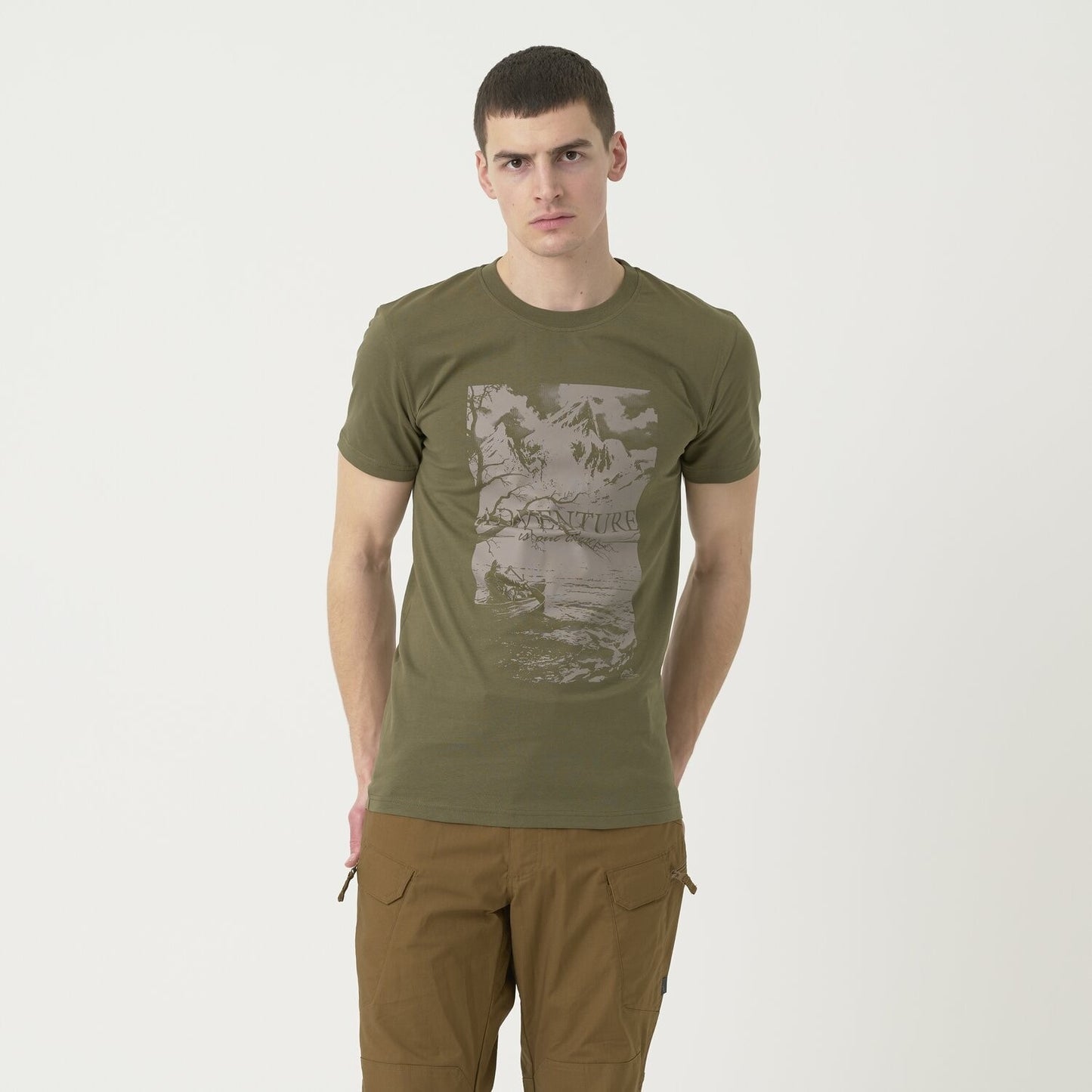 Koszulka T-shirt Helikon Adventure is out there - Olive