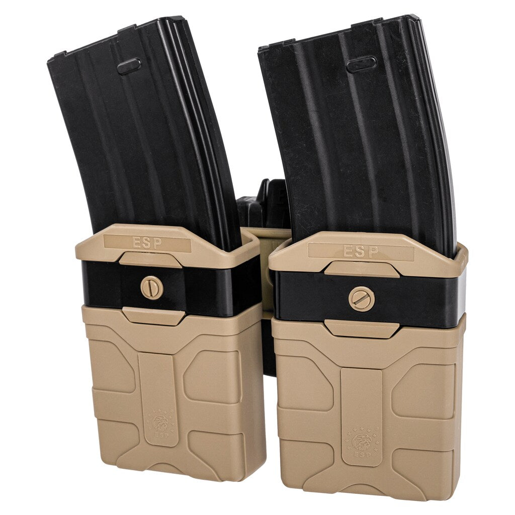 Podwójna ładownica obrotowa ESP z montażem UBC-08 na magazynki AR-15 - Khaki