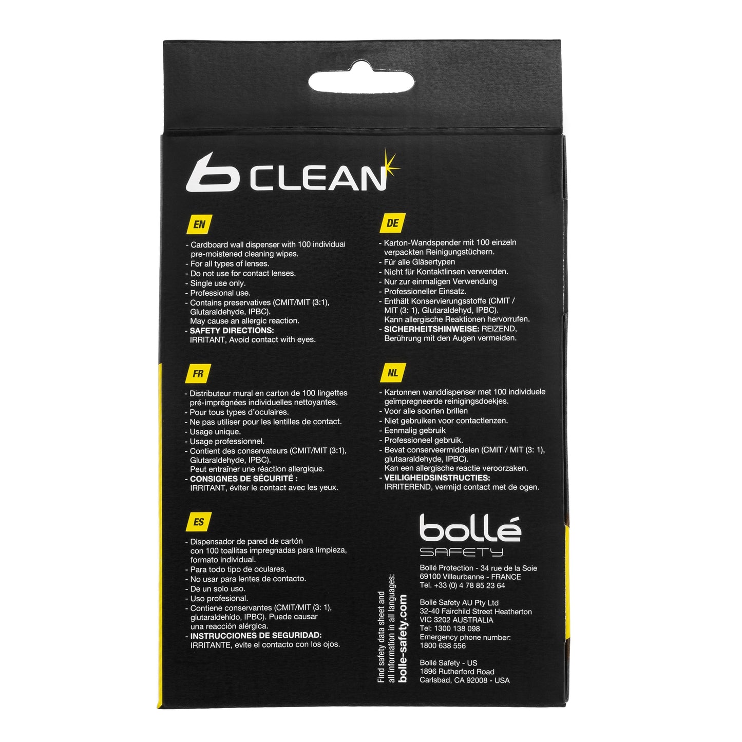 Chusteczki Bolle do czyszczenia optyki B-Clean - 100 szt.