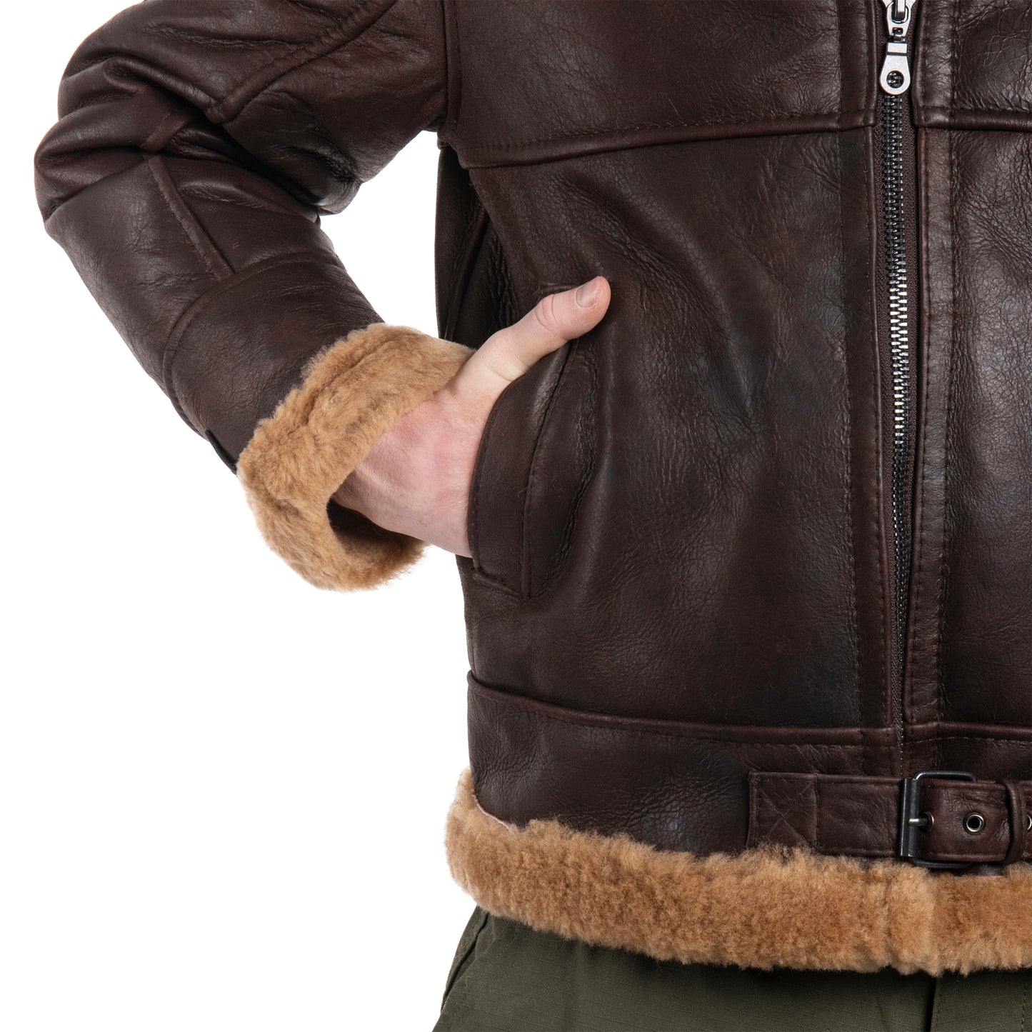 Kurtka skórzana Mil-Tec US B46 Sheepskin - Brown