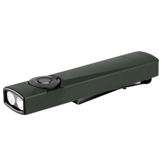 Latarka ze wskaźnikiem laserowym Olight Arkfeld Ultra UV Cool White Olive Grey - 1400 lumenów
