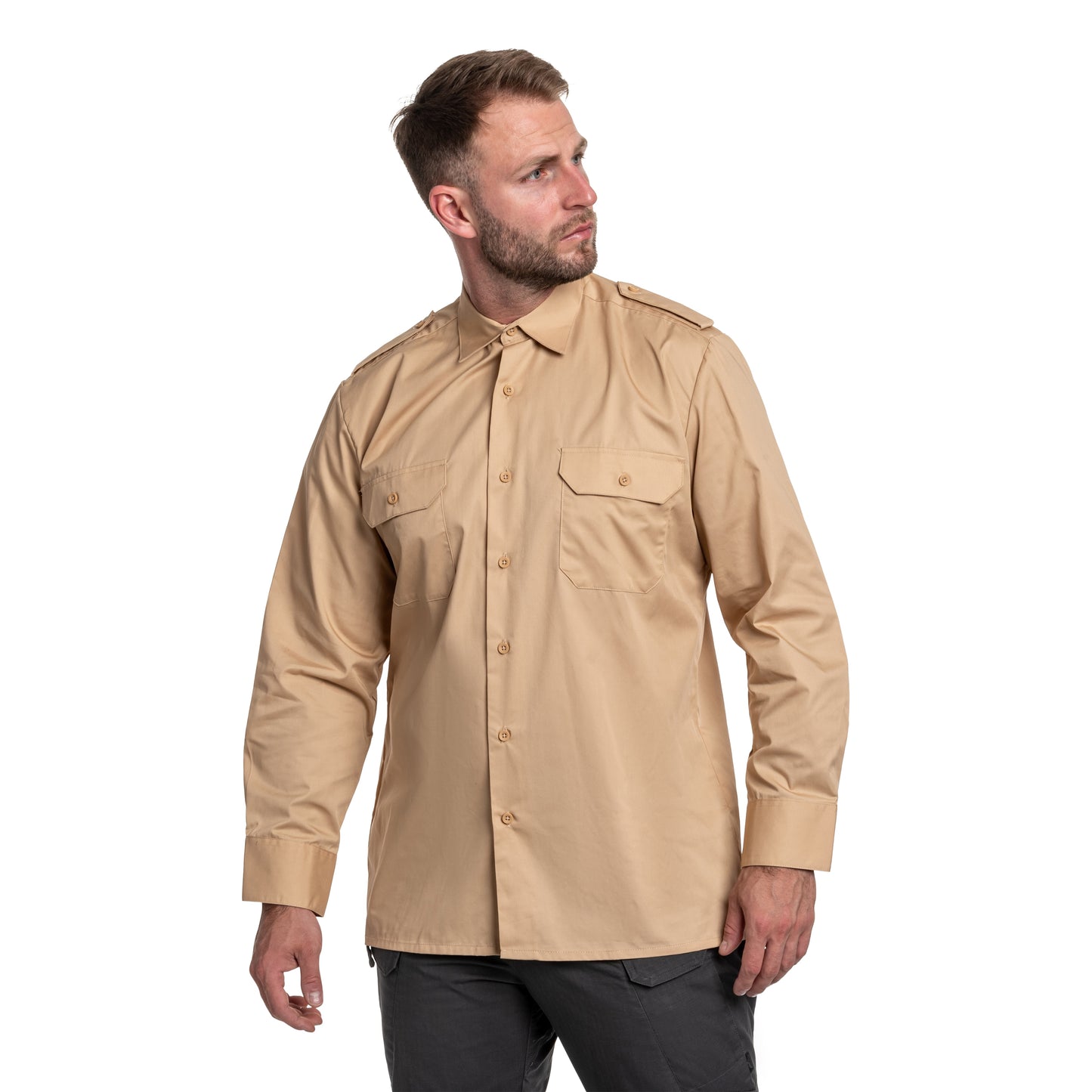 Koszula Mil-Tec Service Long Sleeve Shirt - Khaki