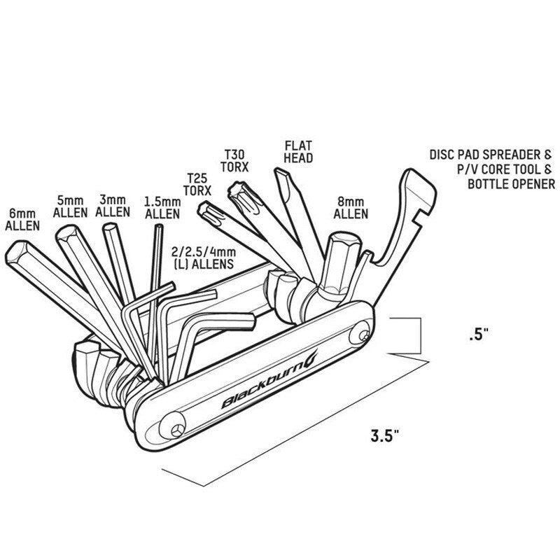 Klucz rowerowy Blackburn Grid 13 Multi-Tool - Silver