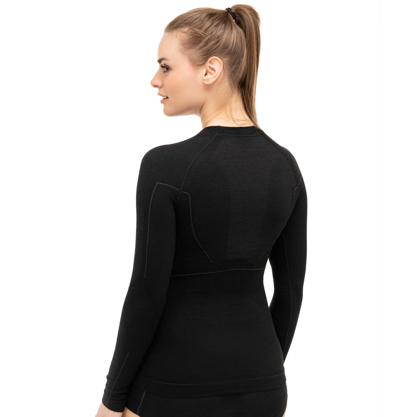 Koszulka termoaktywna damska Brubeck Active Wool - Black