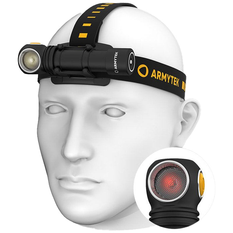 Latarka czołowa i kątowa Armytek Wizard C2 WR Magnet USB Warm PCB - 1020 lumenów