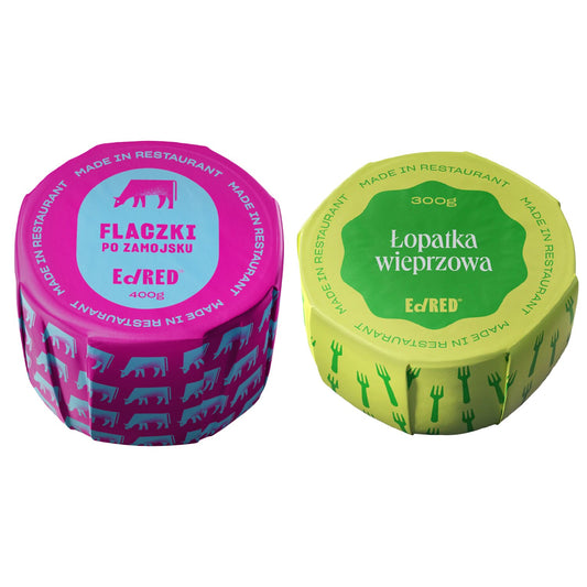 Żywność konserwowana Ed Red - Flaki po zamojsku 400 g, Łopatka wieprzowa 300 g