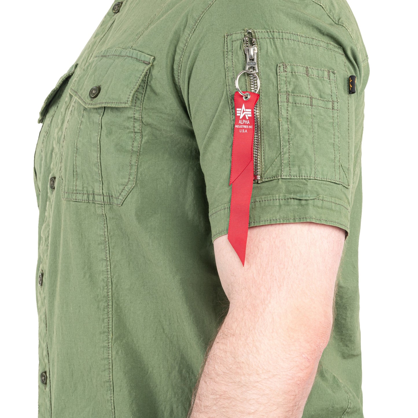 Koszula Alpha Industries Basic Slim Shirt - Sage Green
