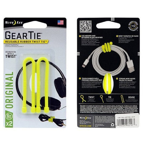 Troki Nite Ize Gear Tie 6'' Neon Yellow 2 szt. GT6-2PK-33