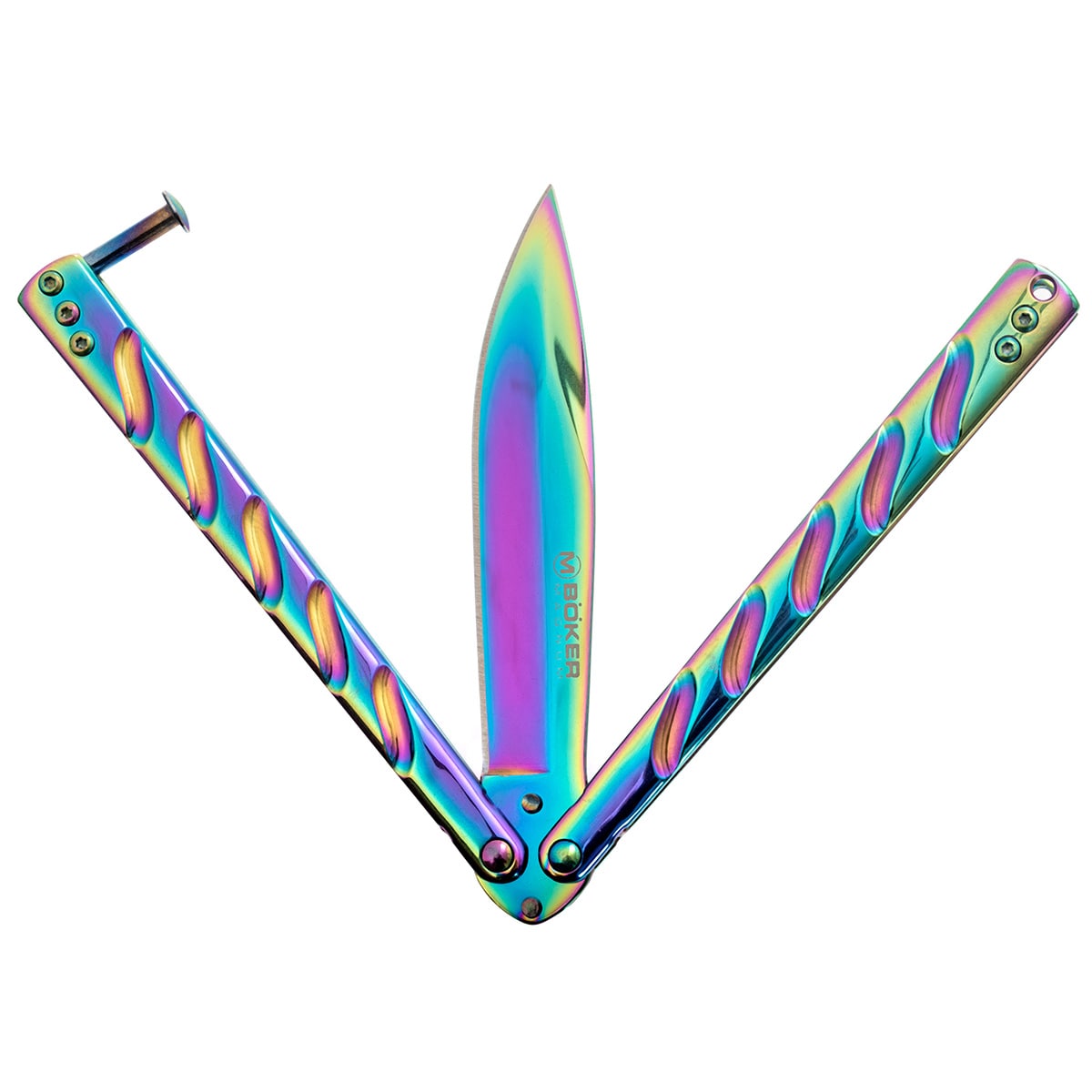 Nóż składany motylek Boker Magnum Balisong Rainbow