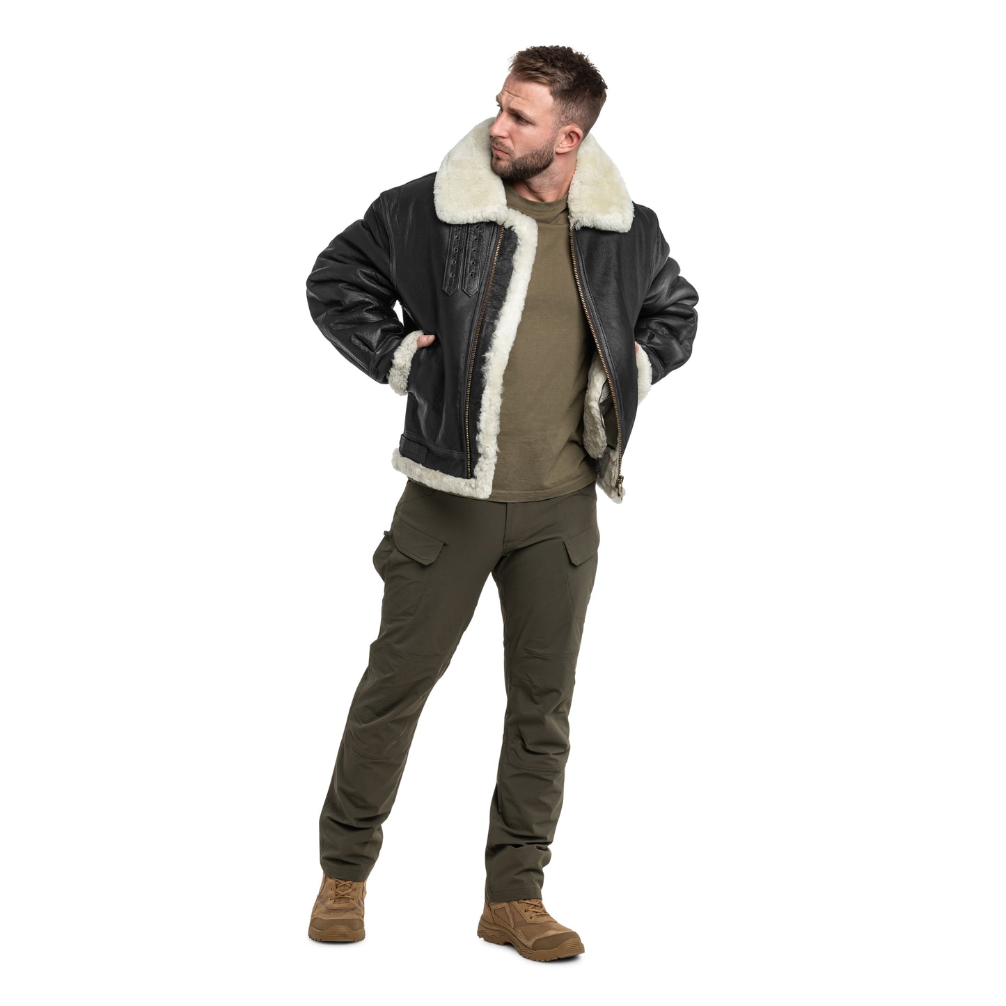 Kurtka Mil-Tec US B3 Sheepskin Leather - Black