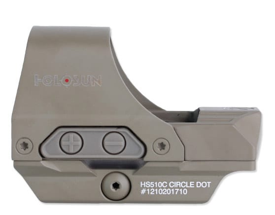 Kolimator Holosun HS510C Open Reflex Multi Reticle Solar Panel - FDE