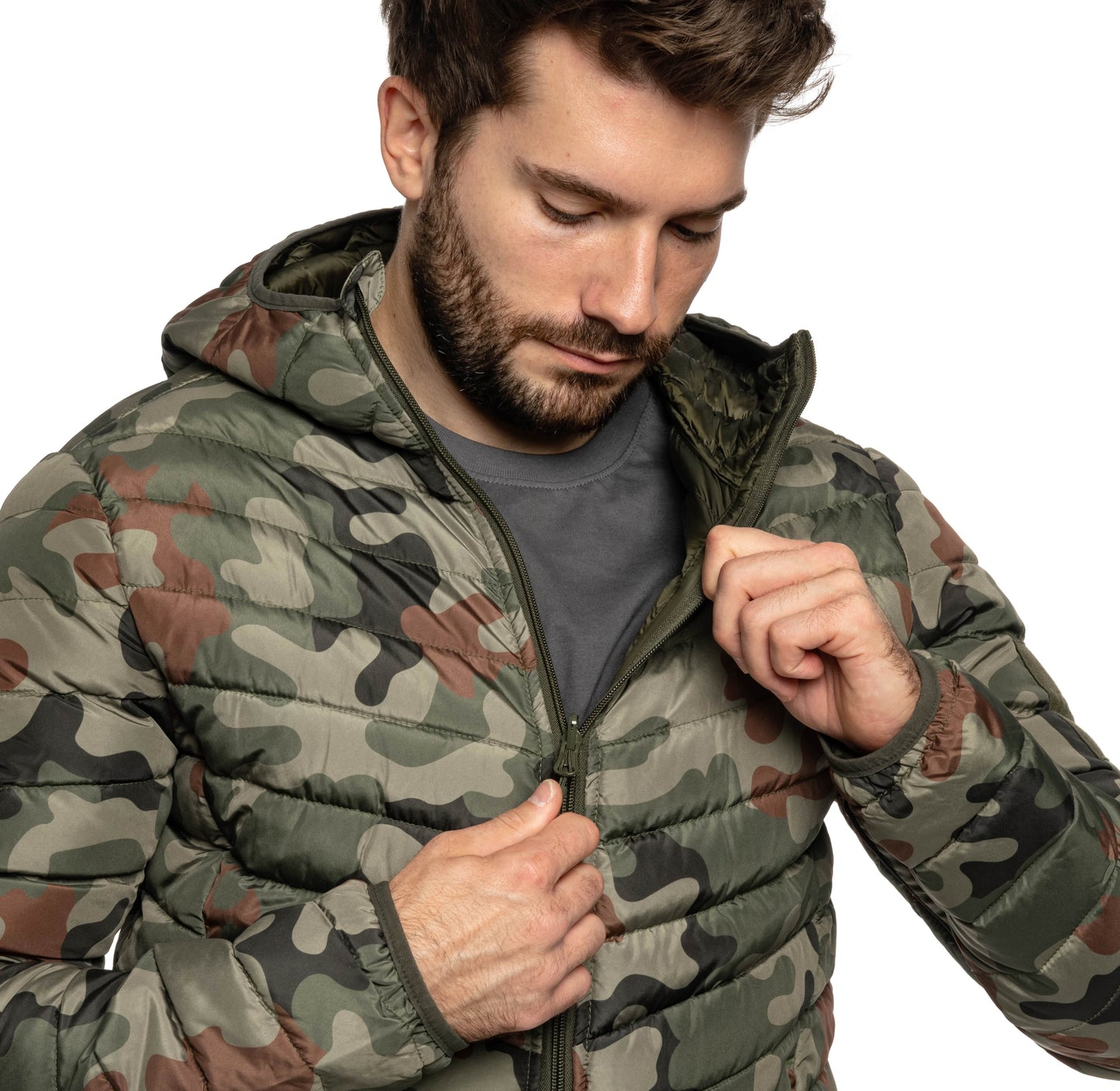 Kurtka puchowa dwustronna Texar Reverse - Olive/wz.93 Pantera PL Woodland