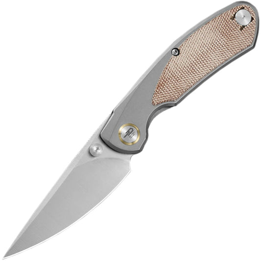 Nóż składany Bestech Knives Lito - Satin/Titanium Natural Canvas Micarta