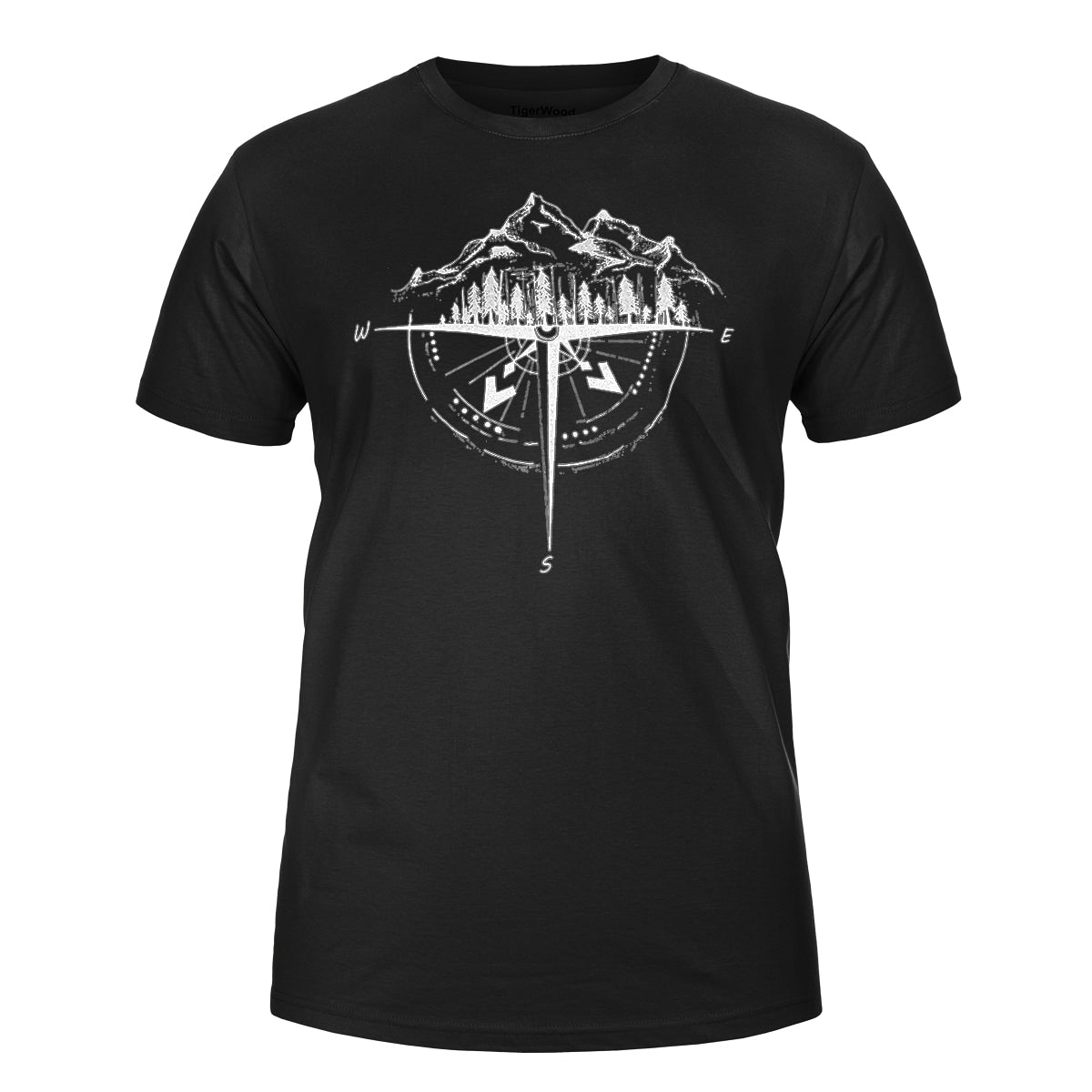 Koszulka T-Shirt TigerWood Róża Wiatrów - Czarna