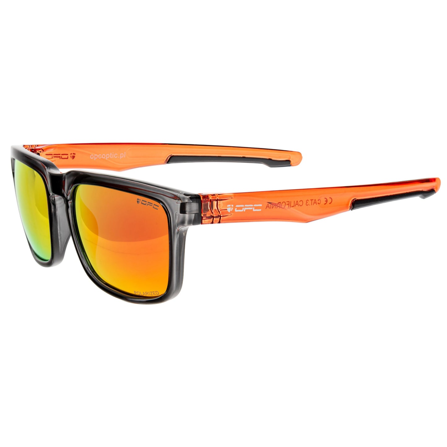 Okulary przeciwsłoneczne OPC Lifestyle California Black/Red Revo z polaryzacją