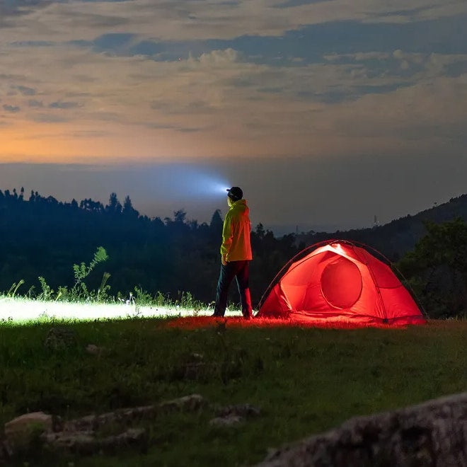 Latarka czołowa i kątowa Olight Perun 3 Orange z opaską - 3000 lumenów