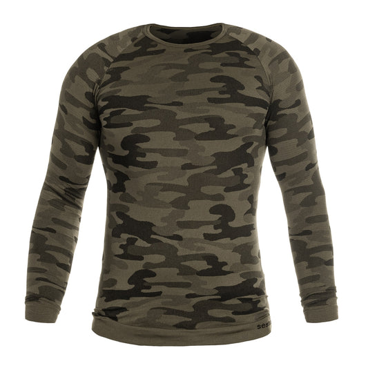 Koszulka termoaktywna z długim rękawem Sesto Senso Thermo Active - Camo Khaki