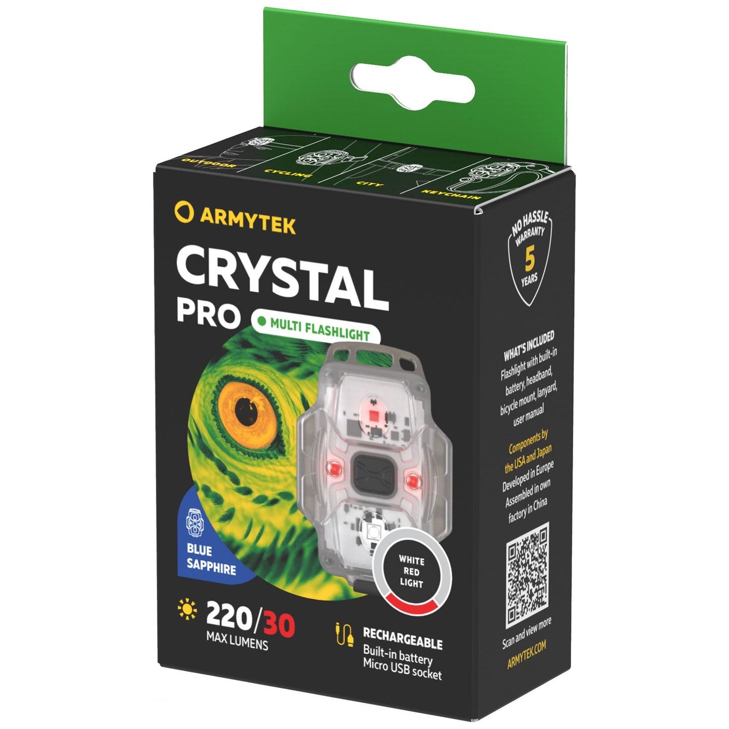 Latarka Armytek Crystal Pro WR Blue - 220 lumenów