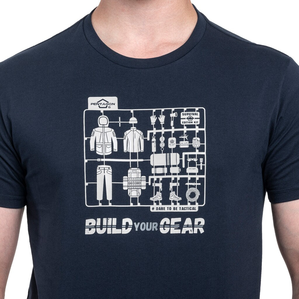 Koszulka T-Shirt Pentagon Ageron "Build Your Gear" - Midnight Blue