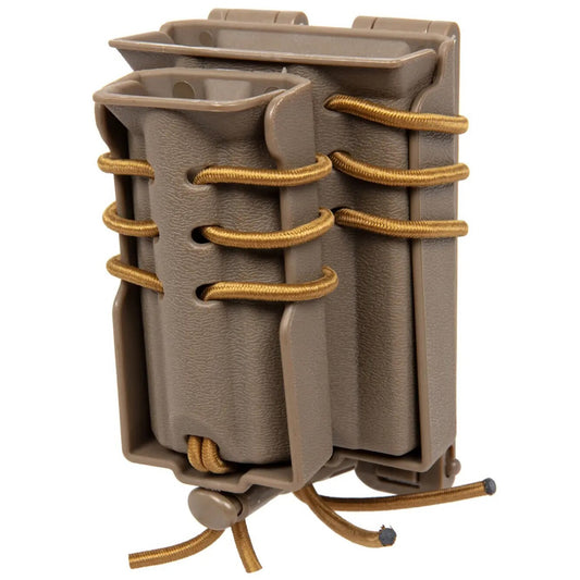Podwójna ładownica Wosport Urban Assault Quick Pull na magazynki M4/M16 i 9 mm - Tan
