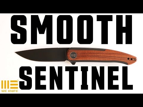 Nóż składany WE Knife Smooth Sentinel - Black Titanium Wood Handle