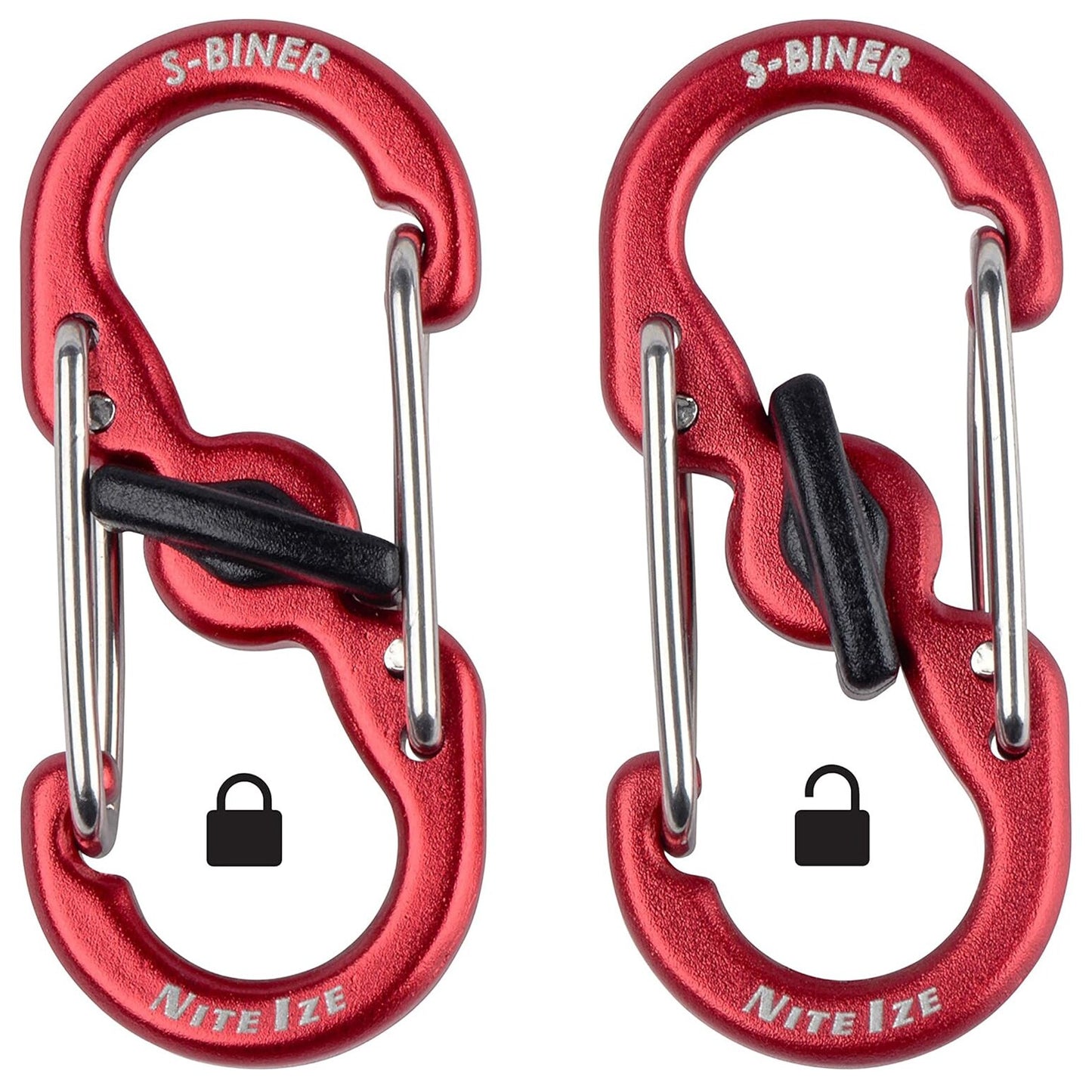 Karabińczyk Nite Ize S-Biner TagLock Aluminum Red - 2 szt.