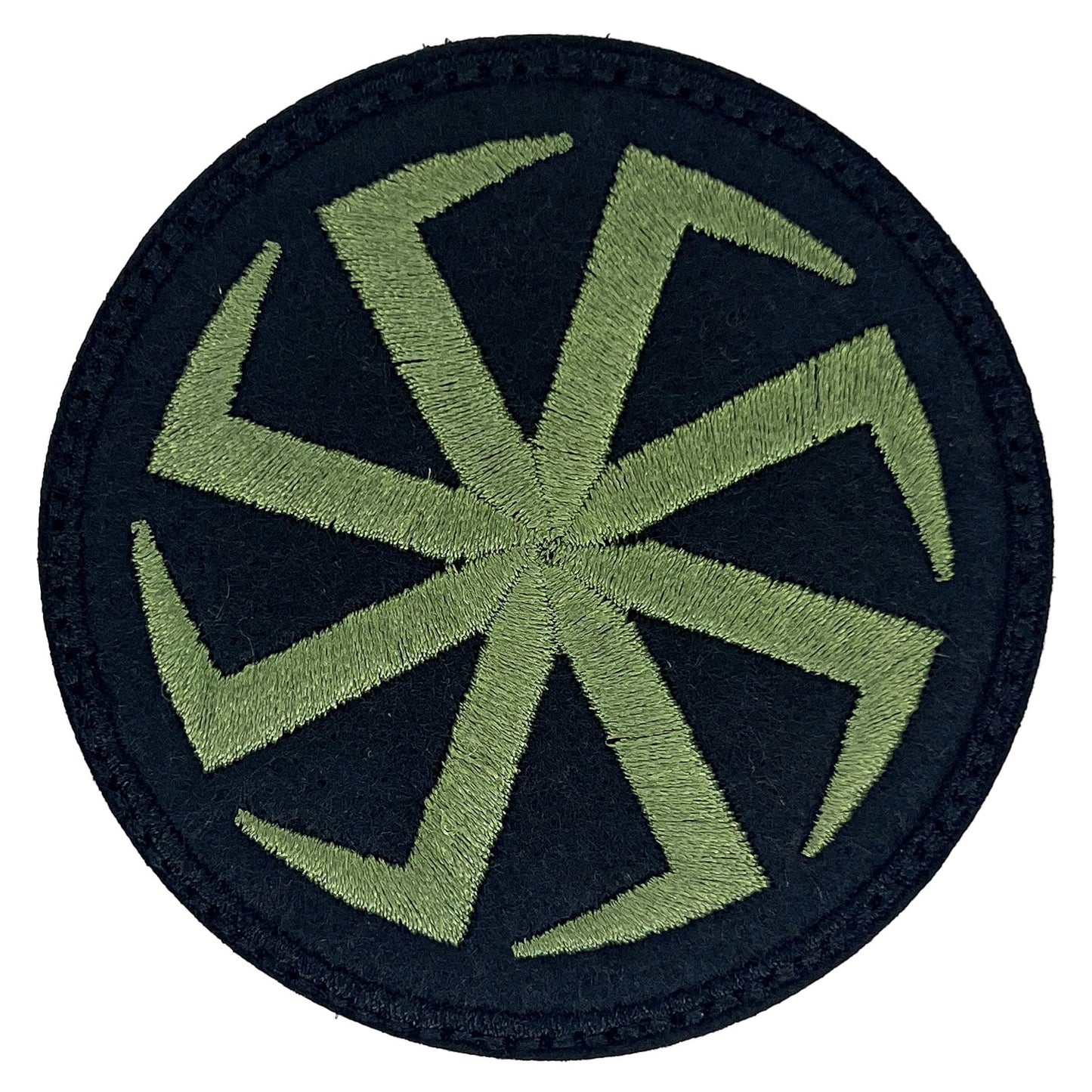 Naszywka Kołowrót Słowian 75 x 75 mm - Green