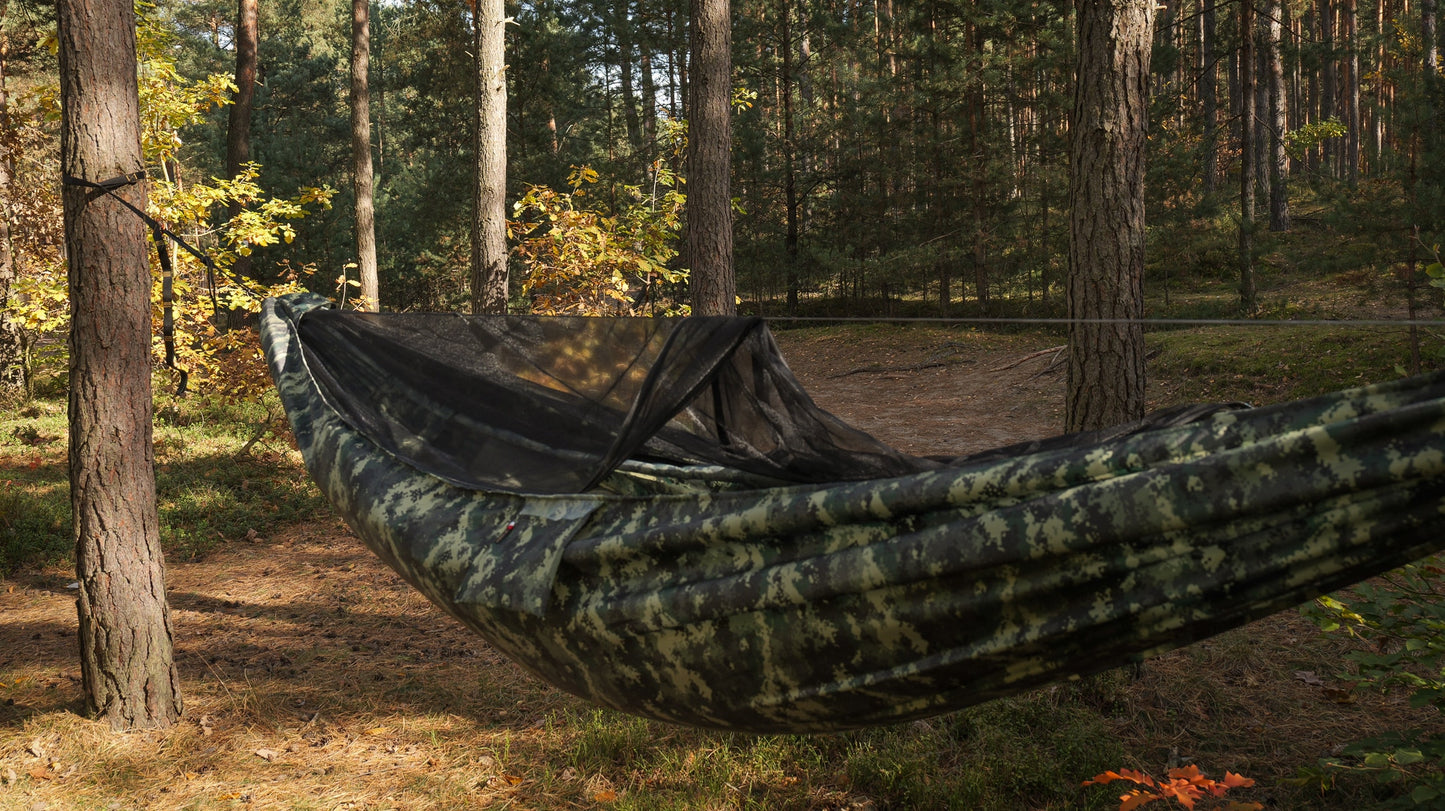 Hamak ultralekki TigerWood Ważka V2 Pocket Camo - z moskitierą