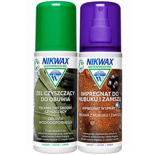 Zestaw do impregnacji i czyszczenia Nikwax do obuwia z nubuku i zamszu 2x125 ml