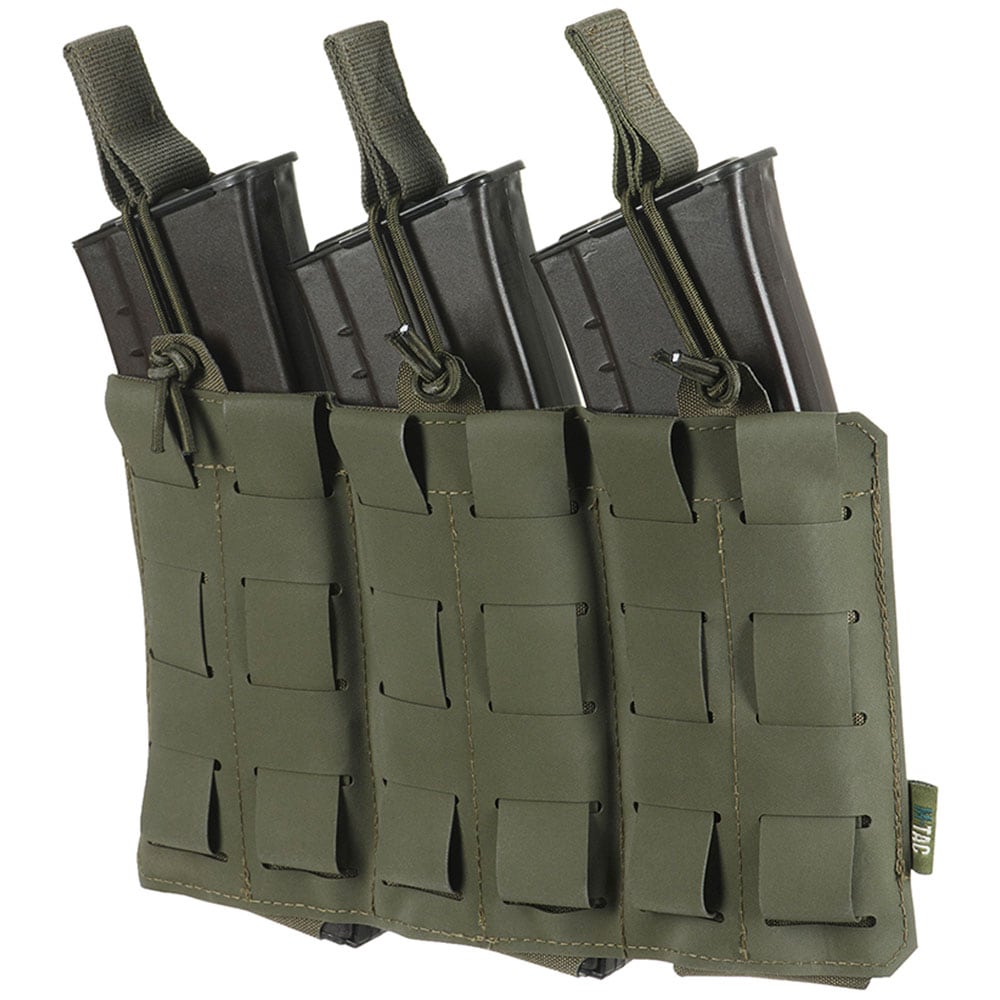 Ładownica elastyczna M-Tac Elite Laser Cut na 3 magazynki karabinowe - Ranger Green