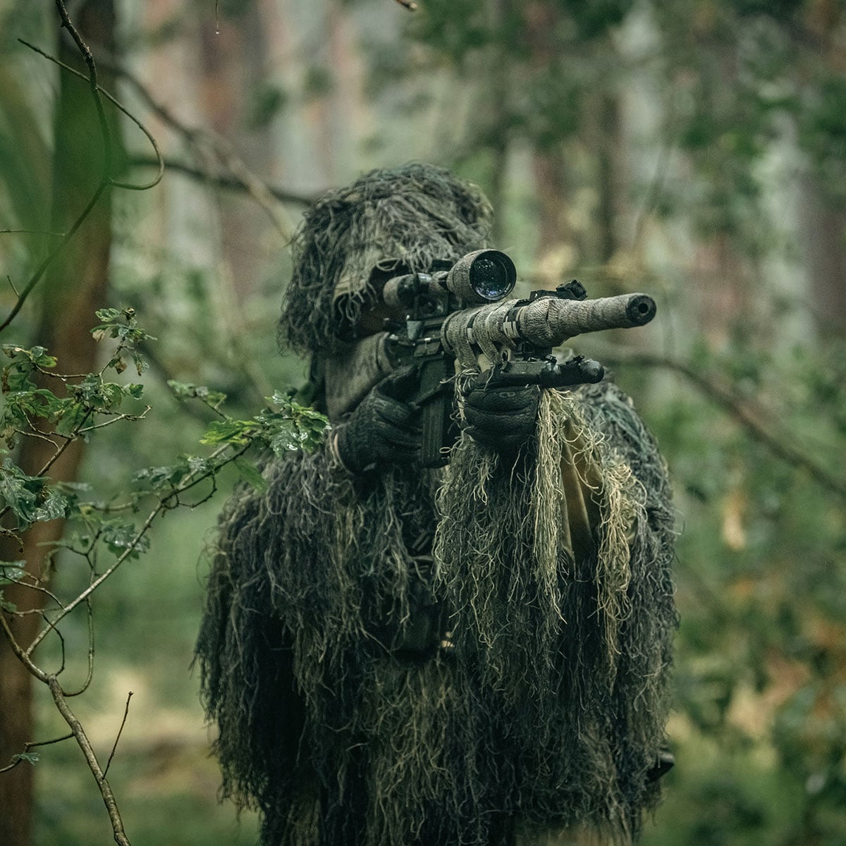 Strój maskujący Mil-Tec Ghillie Suit "Anti Fire" - Woodland