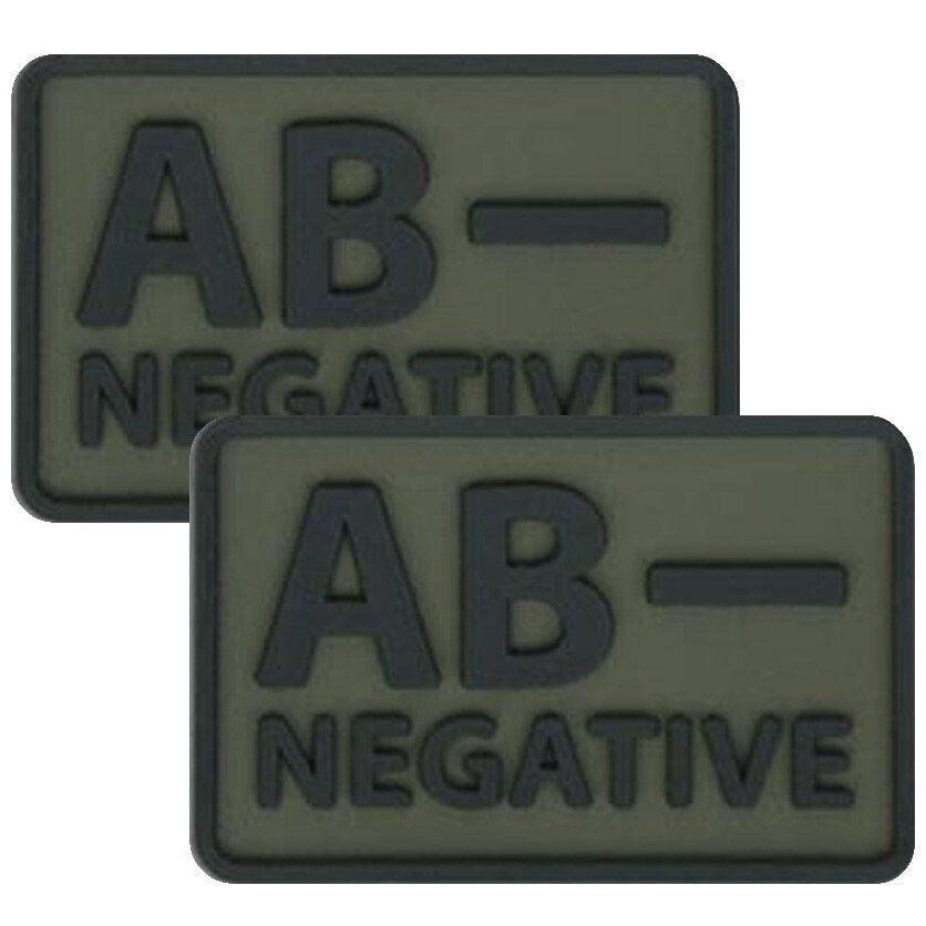Emblemat PVC Helikon grupa krwi AB/Rh- Olive Green - 2 szt.