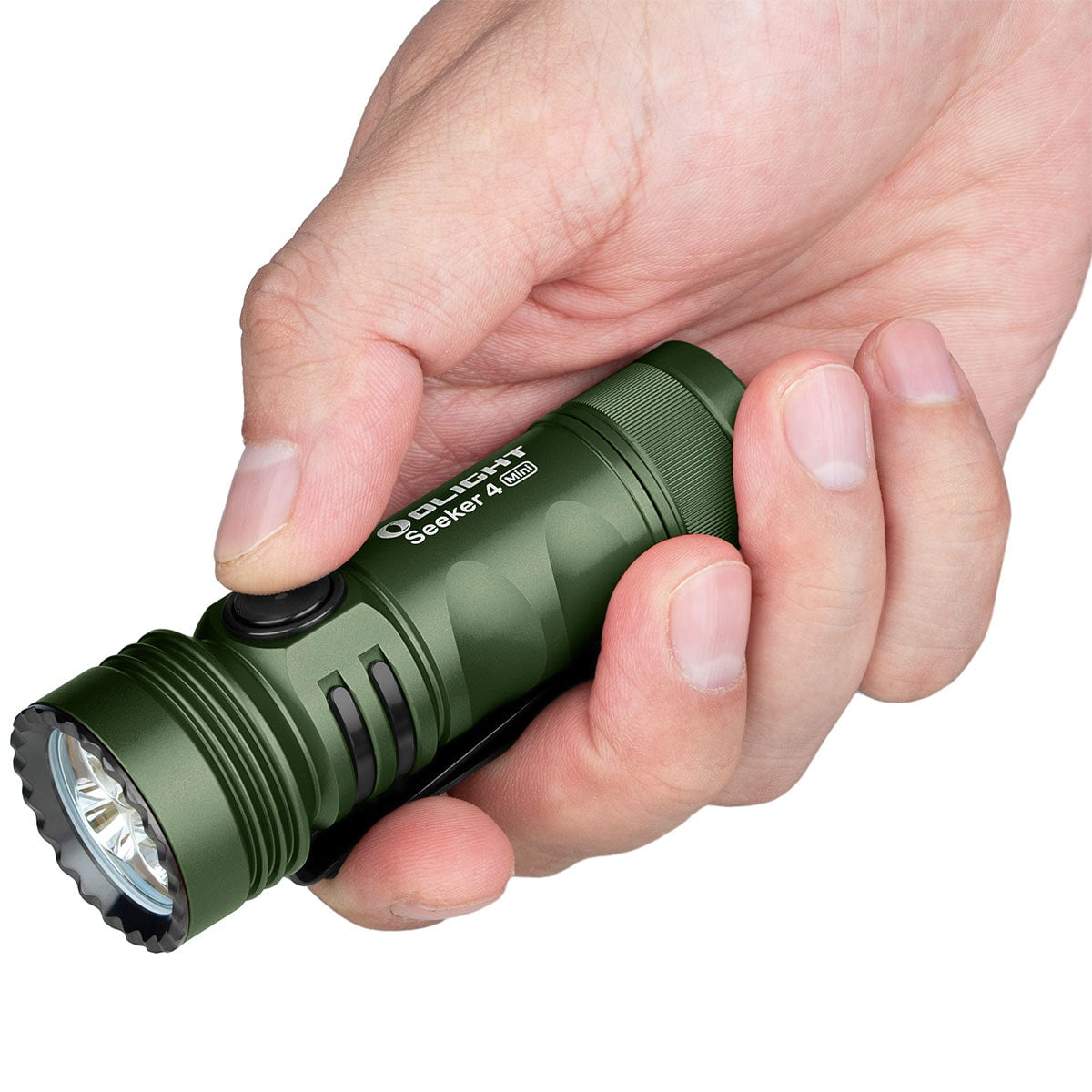 Latarka taktyczna Olight Seeker 4 Mini Cool White OD Green - 1200 lumenów
